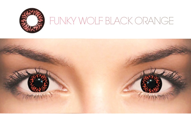 Funky Wolf Black Orange Cosplay Lenses